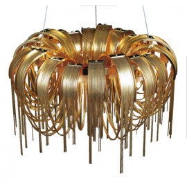 Pendant  FINESTRA de cadena planchada en acabado ORO 8 Luces Q86167-GD  quor lighting