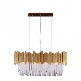 Pendant DANAE acabado ORO y cristales 4 Luces Q11607-GD  quor lighting