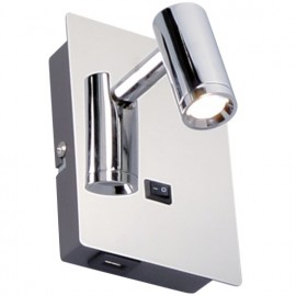 LUMINARIO PARA MURO LED 3W USB CROMADO F1094-LED/CR