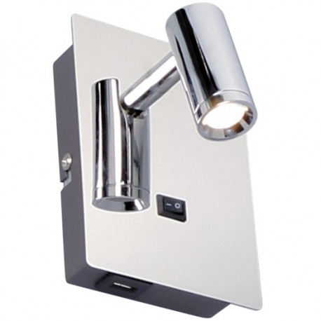 LUMINARIO PARA MURO LED 3W USB CROMADO F1094-LED/CR