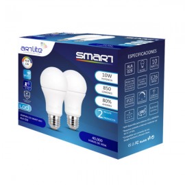 LAMPARAS LED SMART WIFI RGB CW MULTICOLOR Y BLANCOS E26 10W HASTA 850LM DIMEABLE CON APP PAQUETE DUAL (INCLUYE 2 PRODUCTOS)