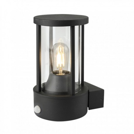 LUMINARIO PARA MURO E27 IP54 SENSOR GRAFITO