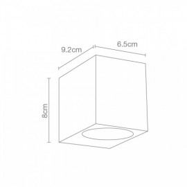 LUMINARIO PARA SOBREPONER EN MURO ALUMINIO FUNDIDO Y CRISTAL GU10