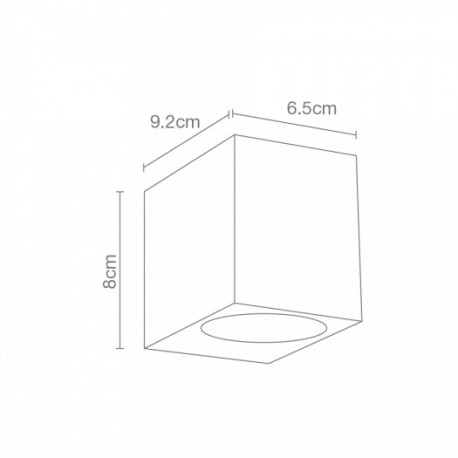 LUMINARIO PARA SOBREPONER EN MURO ALUMINIO FUNDIDO Y CRISTAL GU10