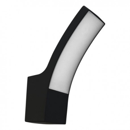 LUMINARIA LED PARED CURVA NEGRA EXTERIOR 10W BLANCO FRIO