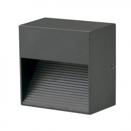 LUMINARIA LED CORTESIA SP CUADRADA NEGRA EXTERIOR 3W BLANCO CALIDO