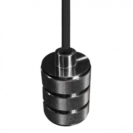 DECORATIVO COLGANTE CILINDRO PARA LAMPARA E26 NEGRO PULIDO