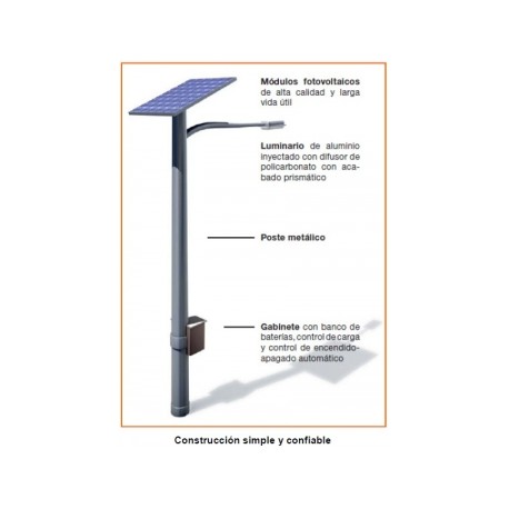 Luminaria vial solar autónoma fotovoltaica de 60W EG-SVAP1502BC20-60W Energain