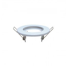 EMPOTRABLE FIJO ARO METALICO BLANCO INTERIOR BASE MR16