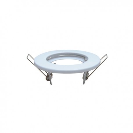 EMPOTRABLE FIJO ARO METALICO BLANCO INTERIOR BASE MR16