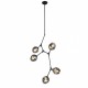 Pendant SAKURA acabado Negro mate y Cristal Humo 5 Luces Q16066-BK  quor lighting