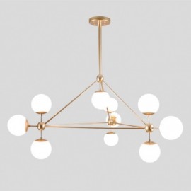 Pendant  MIRO acabado Cristal Opalino y metal ORO 10 Luces x 40W Q16081-BK  quor lighting