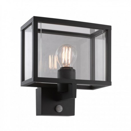 LUMINARIO PARA MURO E27 IP54 SENSOR GRAFITO