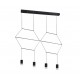 Pendant SKETCH acabado negro 4 Luces x 40W Led integrado Q27887-BK quor lighting