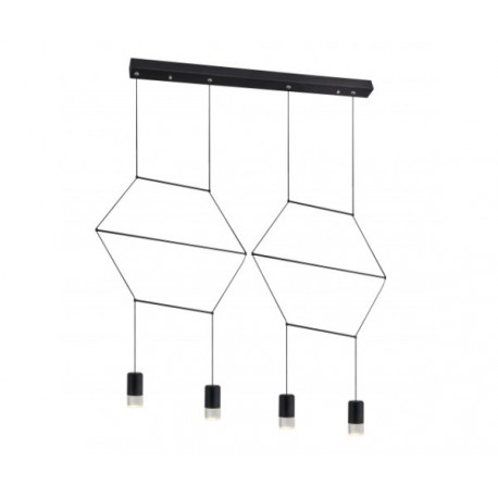Pendant SKETCH acabado negro 4 Luces x 40W Led integrado Q27887-BK quor lighting