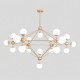 Pendant  MIRO acabado cristal Opalino y metal oro 
21 Luces x 40W Q16083-GD  quor lighting